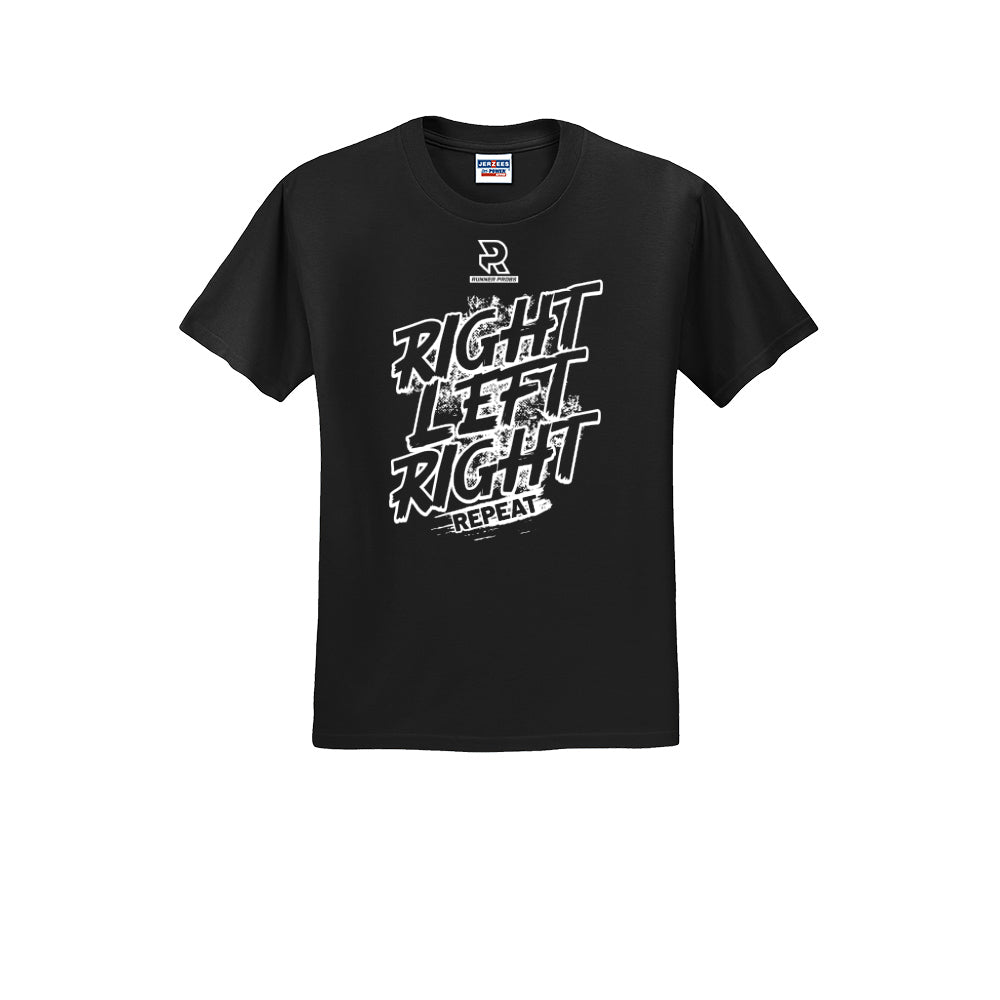 RIGHT LEFT RIGHT (White) - Short Sleeve Cotton Tee