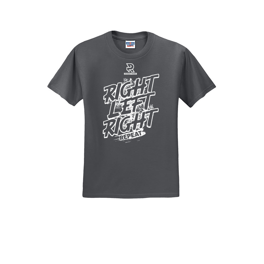 RIGHT LEFT RIGHT (White) - Short Sleeve Cotton Tee