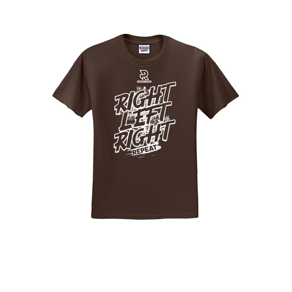 RIGHT LEFT RIGHT (White) - Short Sleeve Cotton Tee