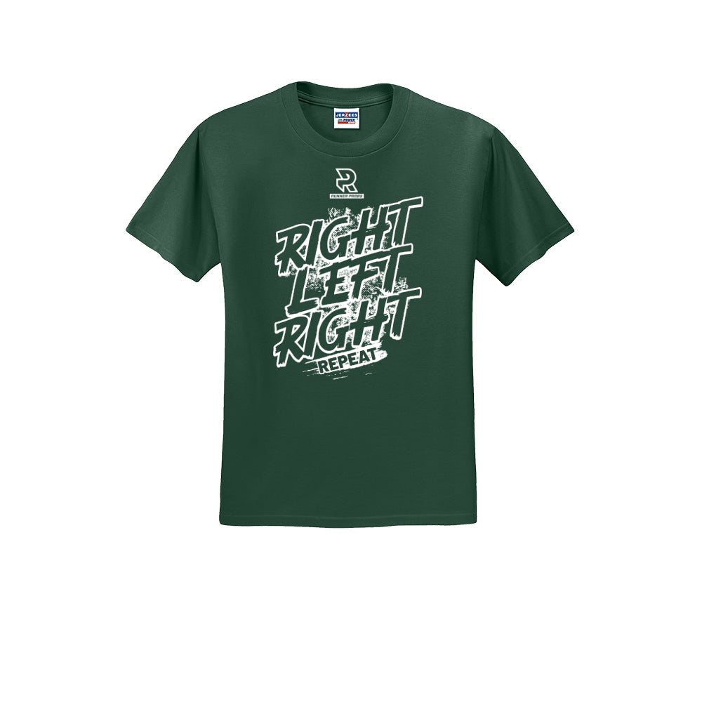 RIGHT LEFT RIGHT (White) - Short Sleeve Cotton Tee