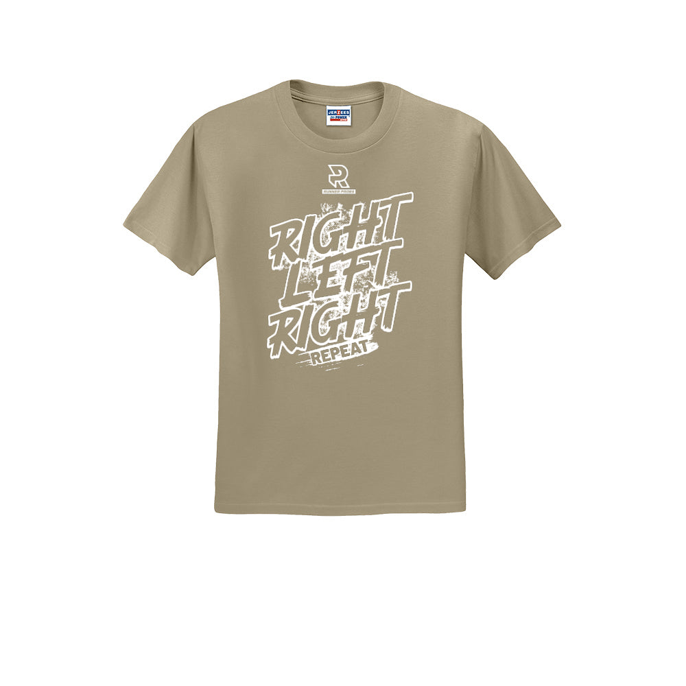 RIGHT LEFT RIGHT (White) - Short Sleeve Cotton Tee