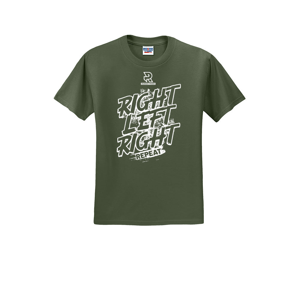 RIGHT LEFT RIGHT (White) - Short Sleeve Cotton Tee
