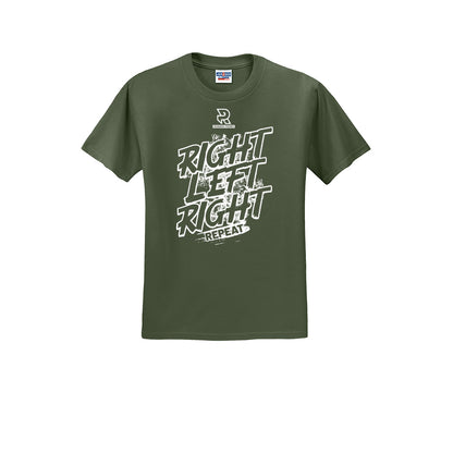 RIGHT LEFT RIGHT (White) - Short Sleeve Cotton Tee
