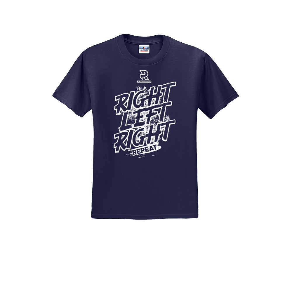 RIGHT LEFT RIGHT (White) - Short Sleeve Cotton Tee