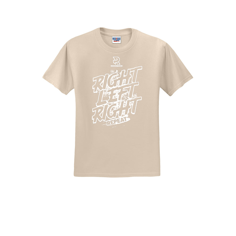 RIGHT LEFT RIGHT (White) - Short Sleeve Cotton Tee