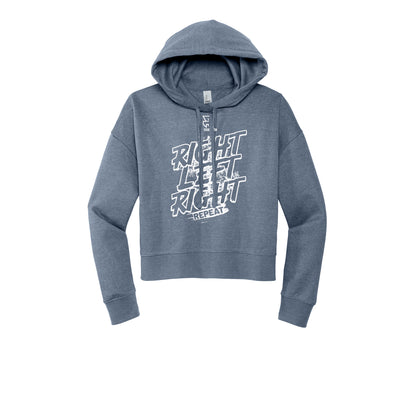 RIGHT LEFT RIGHT (White) - Womens Fleece Hoodie