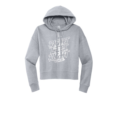 RIGHT LEFT RIGHT (White) - Womens Fleece Hoodie