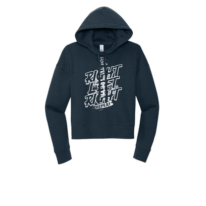 RIGHT LEFT RIGHT (White) - Womens Fleece Hoodie