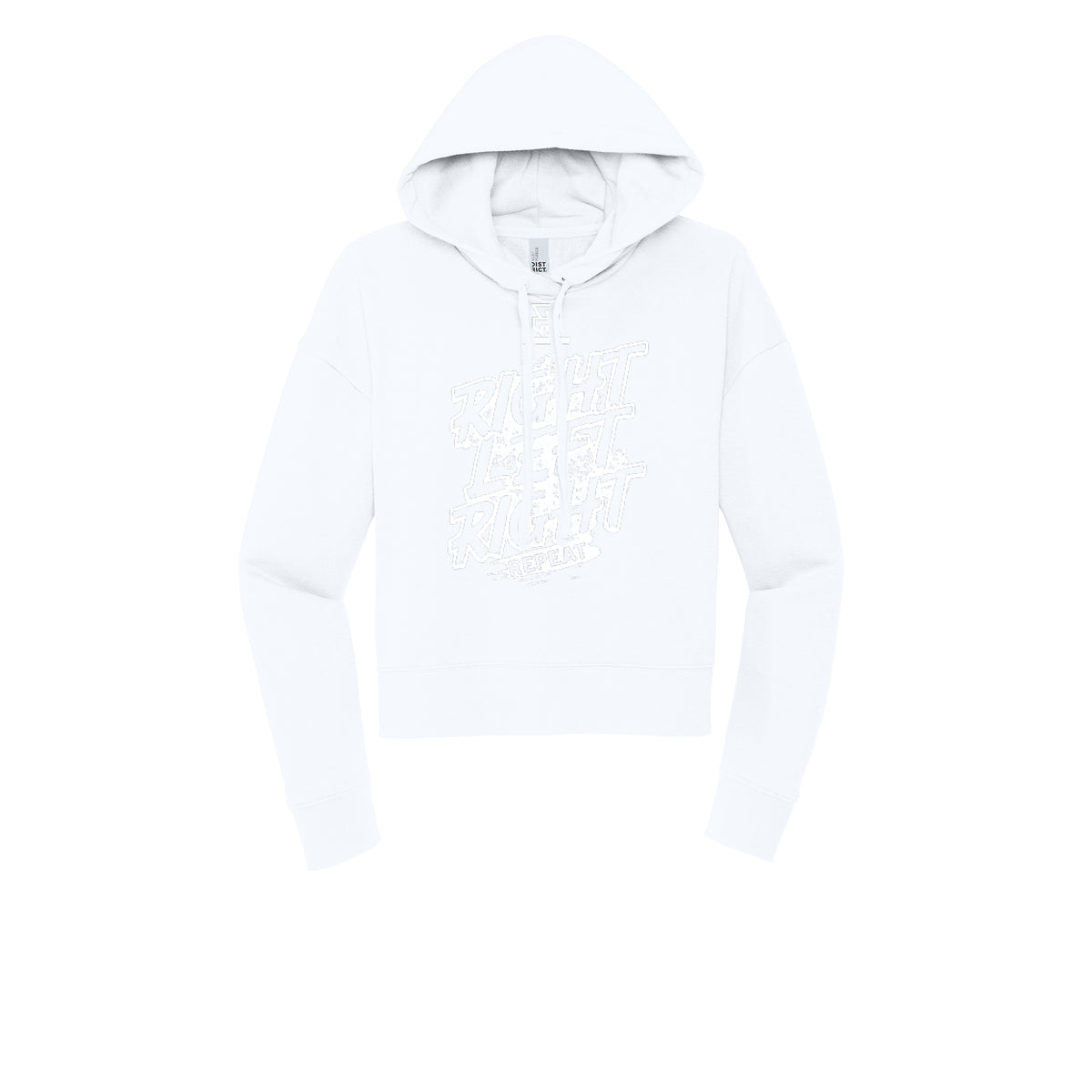 RIGHT LEFT RIGHT (White) - Womens Fleece Hoodie