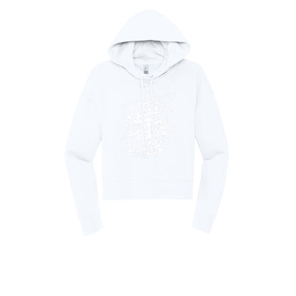 RIGHT LEFT RIGHT (White) - Womens Fleece Hoodie