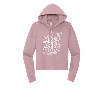 RIGHT LEFT RIGHT (White) - Womens Fleece Hoodie