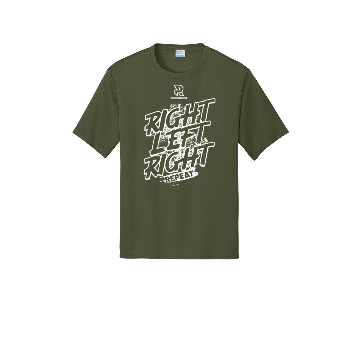 RIGHT LEFT RIGHT (White) - Short Sleeve Performance Tee