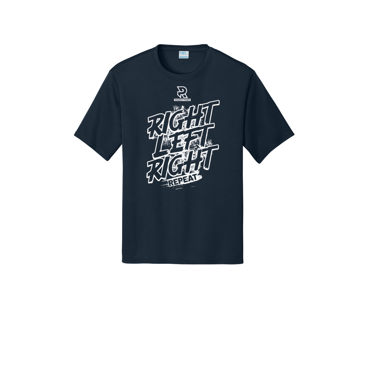 RIGHT LEFT RIGHT (White) - Short Sleeve Performance Tee