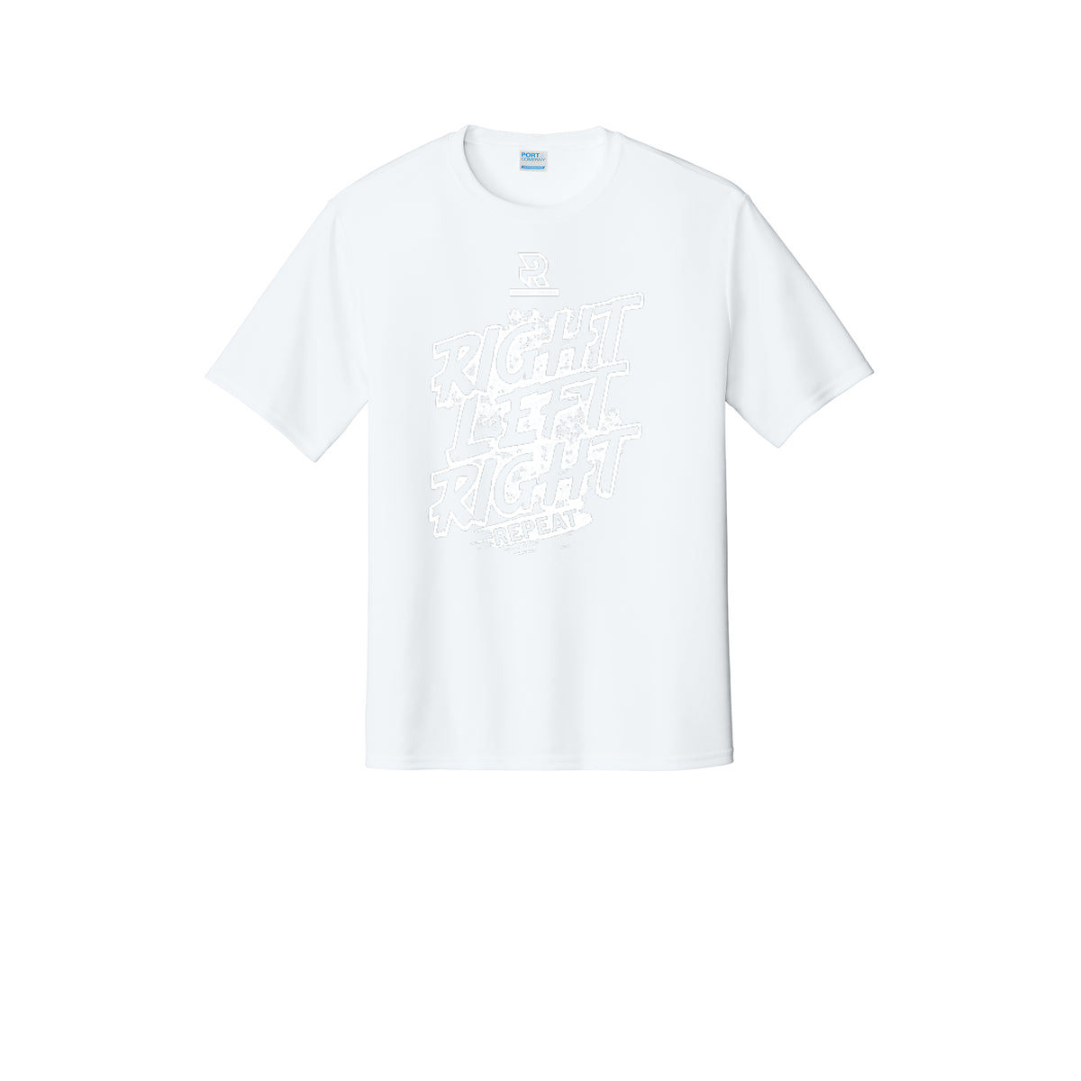 RIGHT LEFT RIGHT (White) - Short Sleeve Performance Tee
