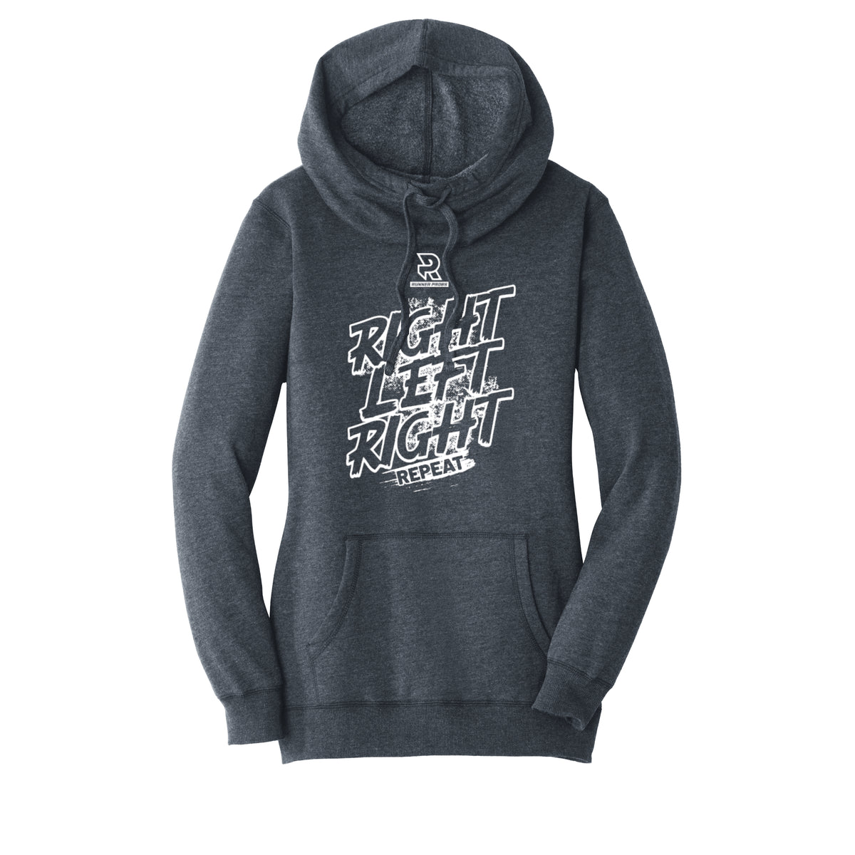 RIGHT LEFT RIGHT (White) - Womens Lightweight Fleece Hoodie