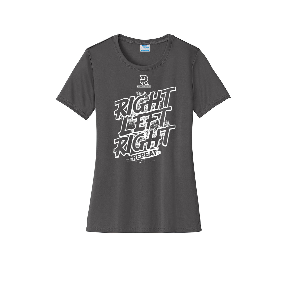 RIGHT LEFT RIGHT (White) - Womens Short Sleeve Performance Tee