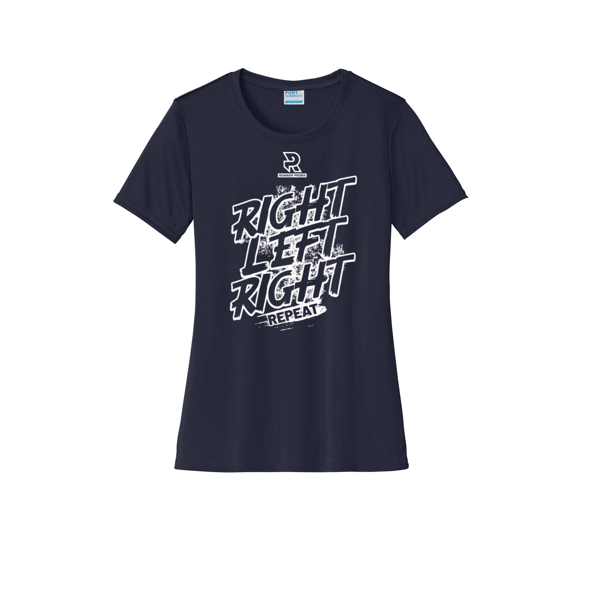 RIGHT LEFT RIGHT (White) - Womens Short Sleeve Performance Tee