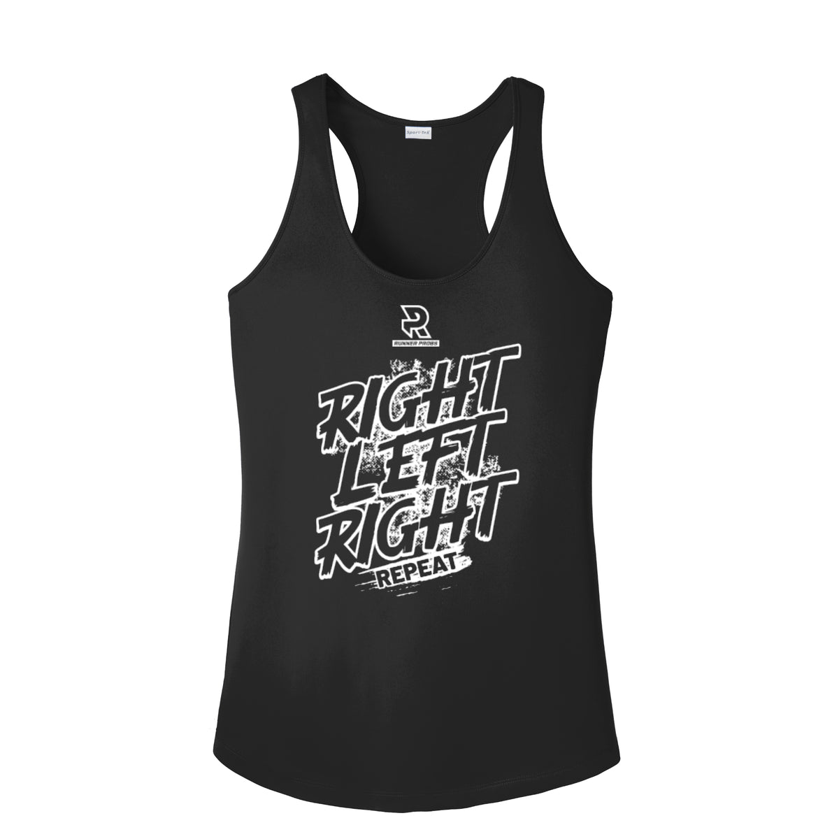 RIGHT LEFT RIGHT (White) - Womens Competitor Racerback Tank