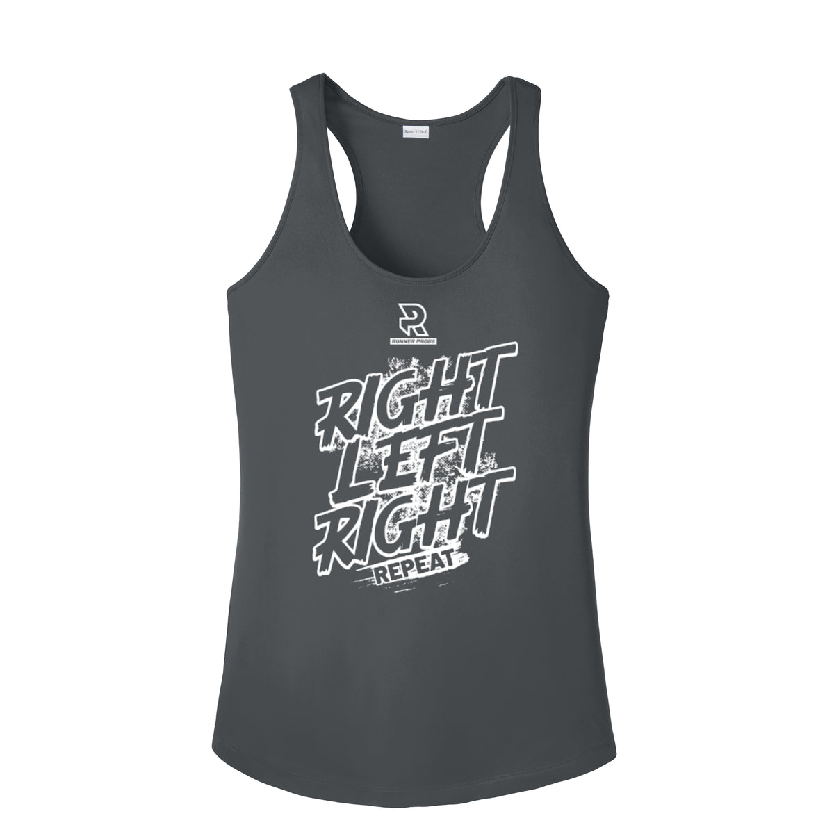 RIGHT LEFT RIGHT (White) - Womens Competitor Racerback Tank