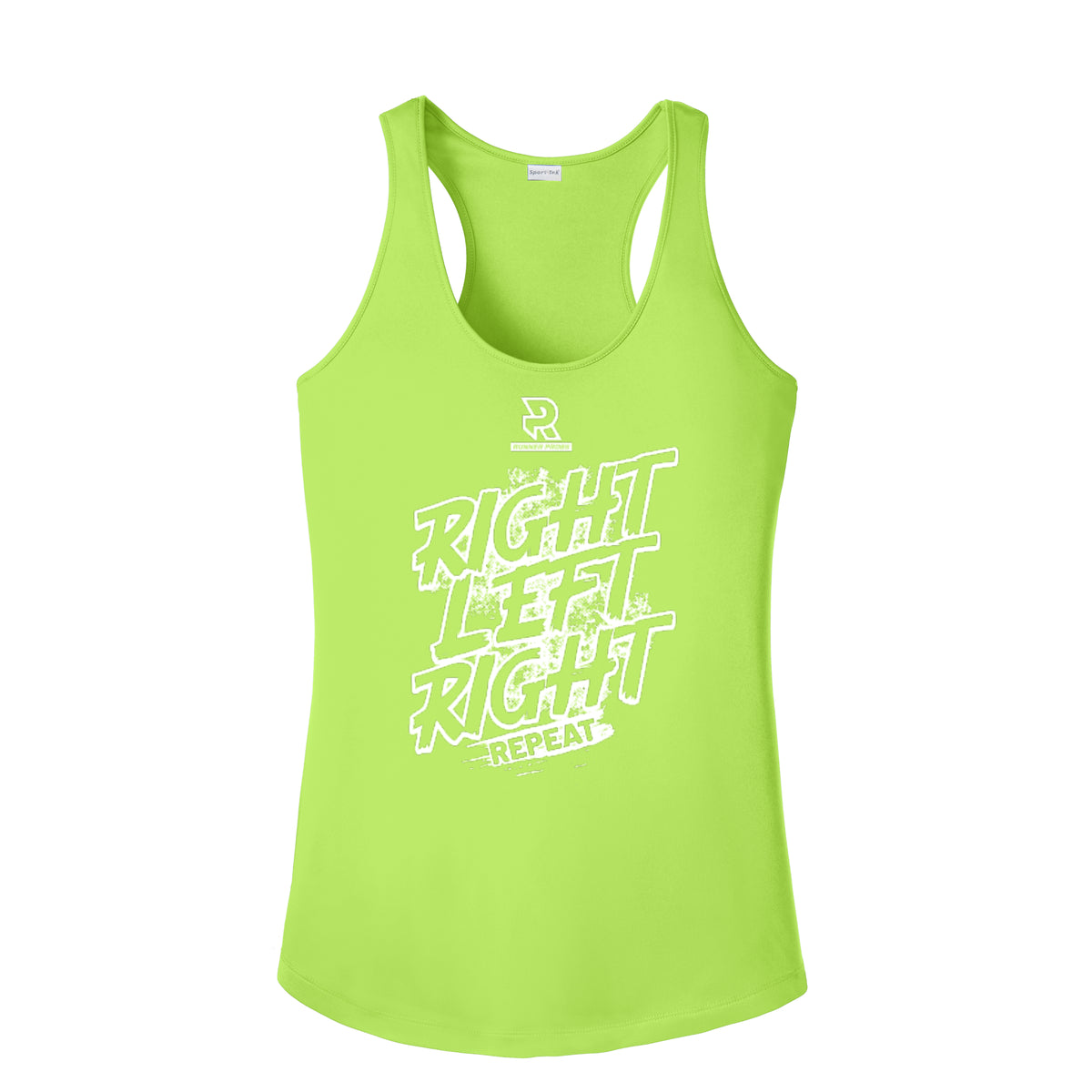 RIGHT LEFT RIGHT (White) - Womens Competitor Racerback Tank