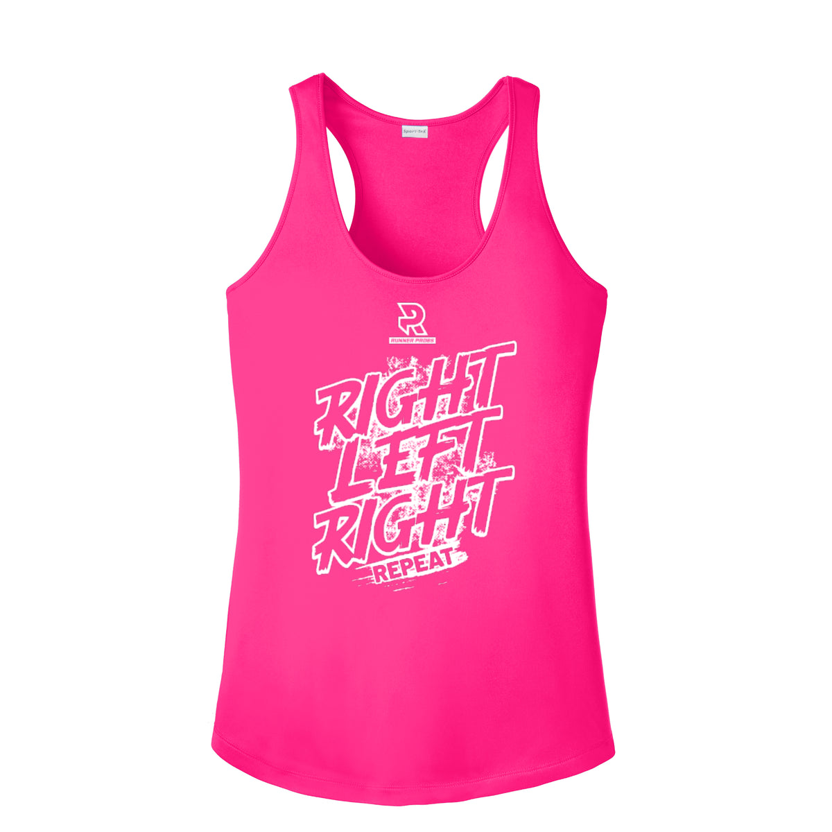 RIGHT LEFT RIGHT (White) - Womens Competitor Racerback Tank