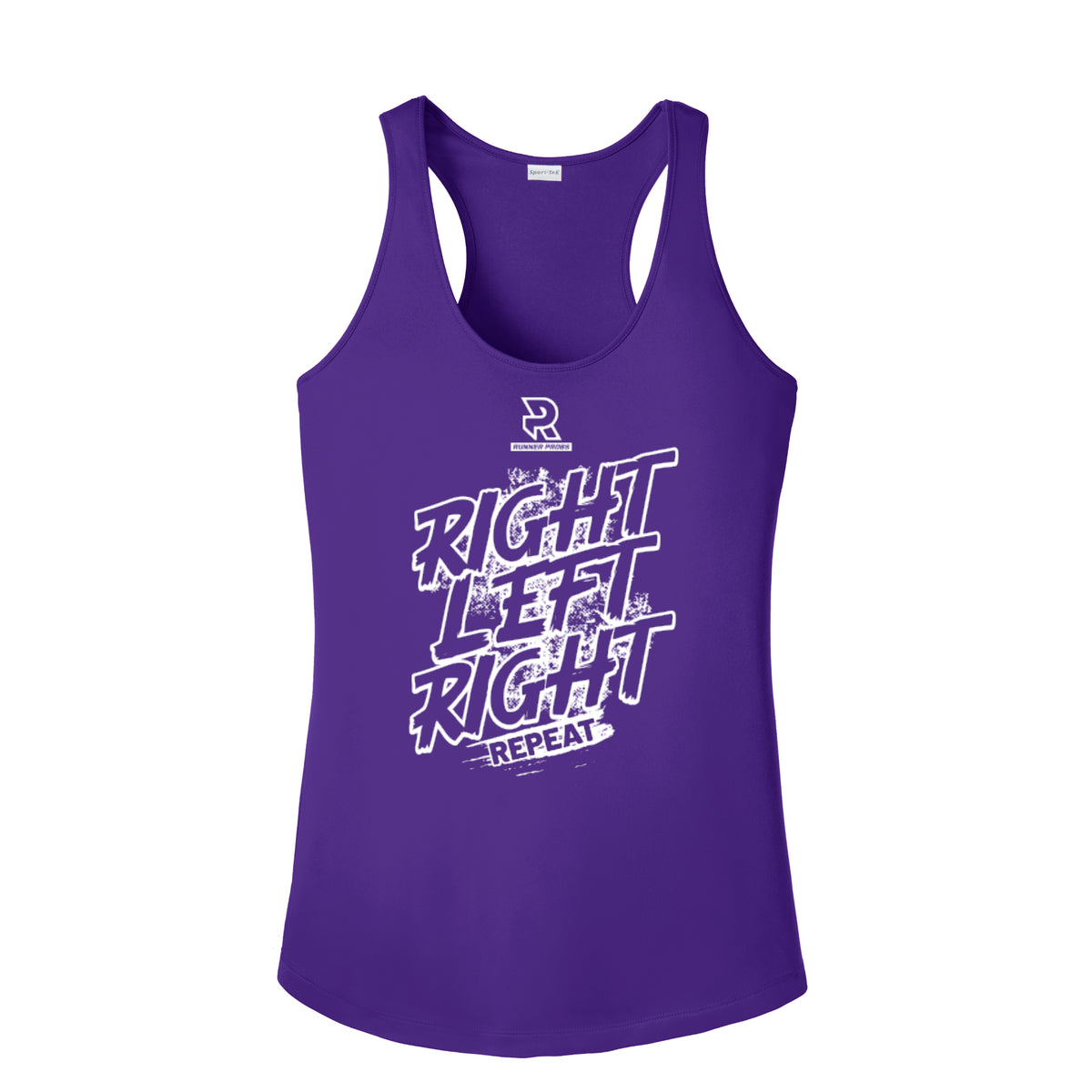 RIGHT LEFT RIGHT (White) - Womens Competitor Racerback Tank