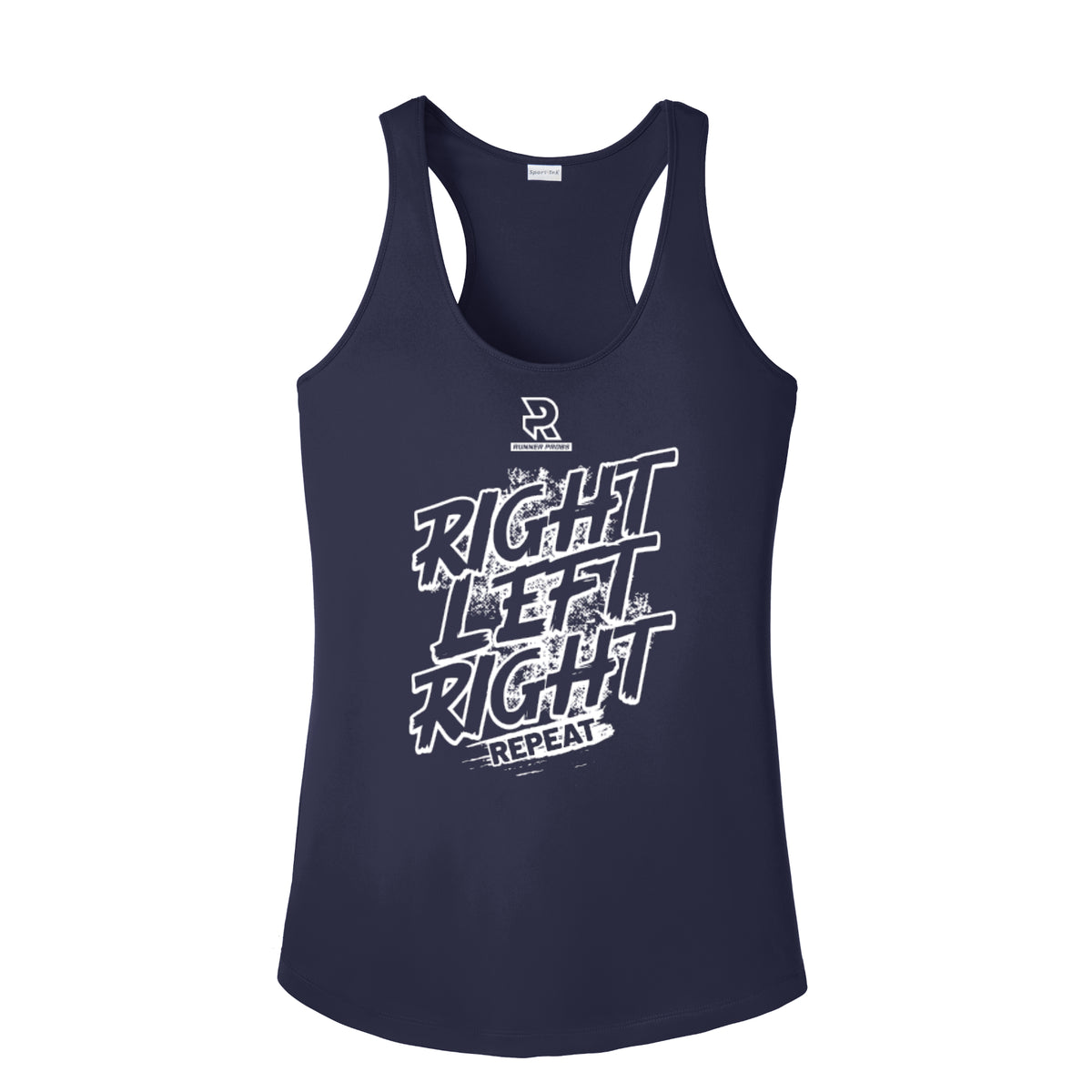 RIGHT LEFT RIGHT (White) - Womens Competitor Racerback Tank