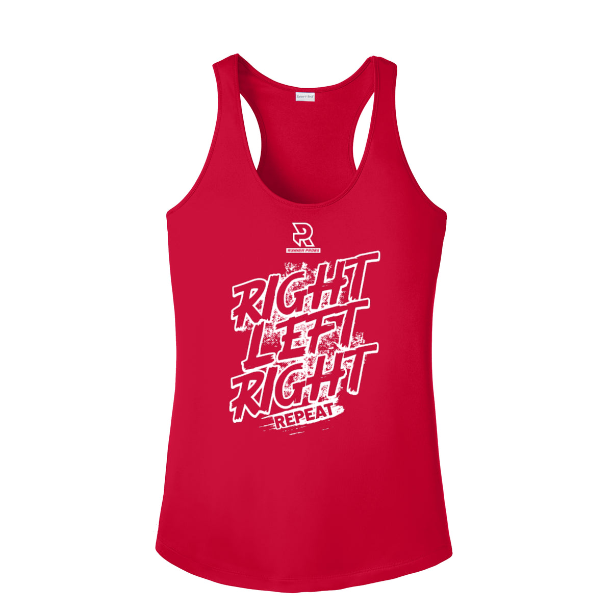 RIGHT LEFT RIGHT (White) - Womens Competitor Racerback Tank