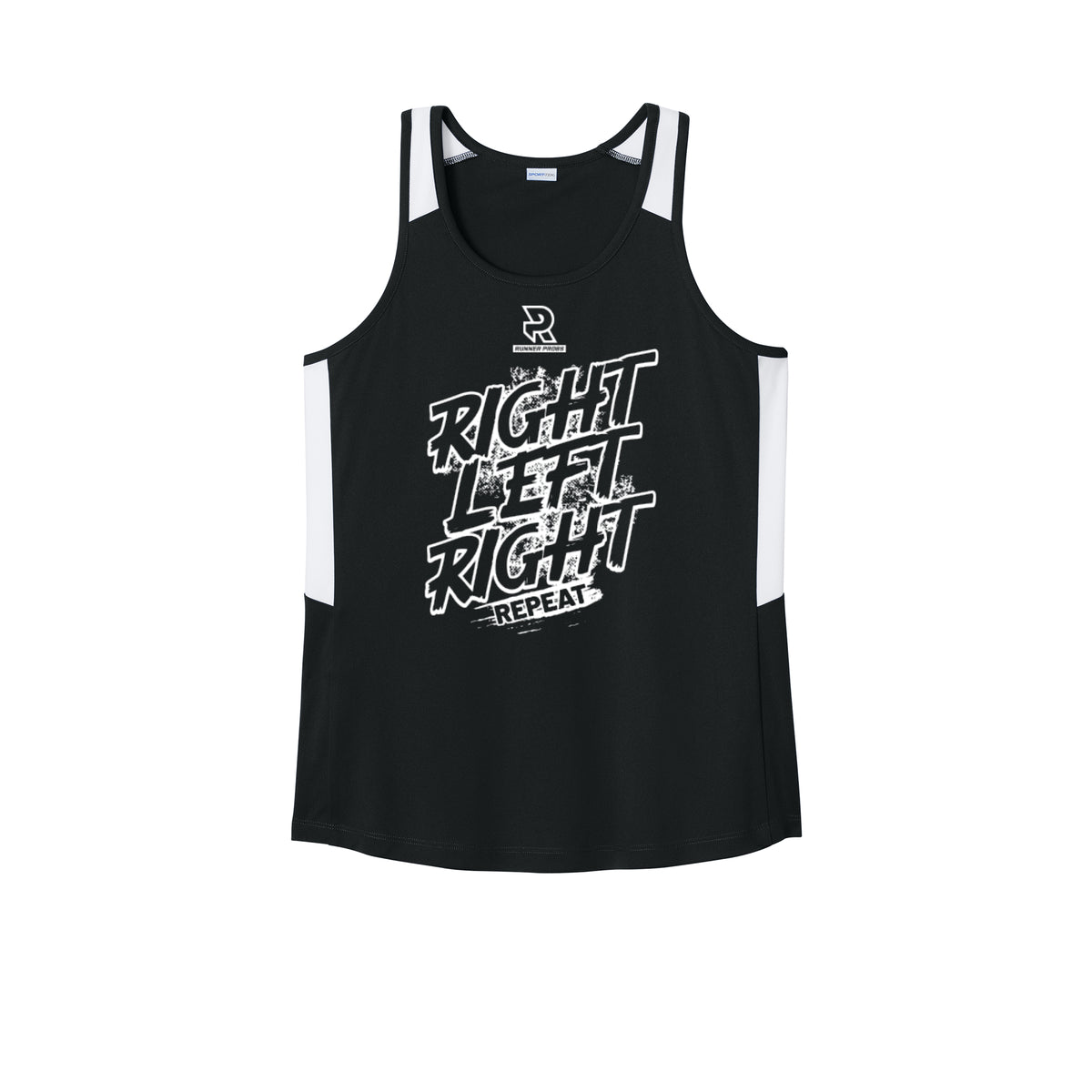 RIGHT LEFT RIGHT (White) - Womens Club Track Tank