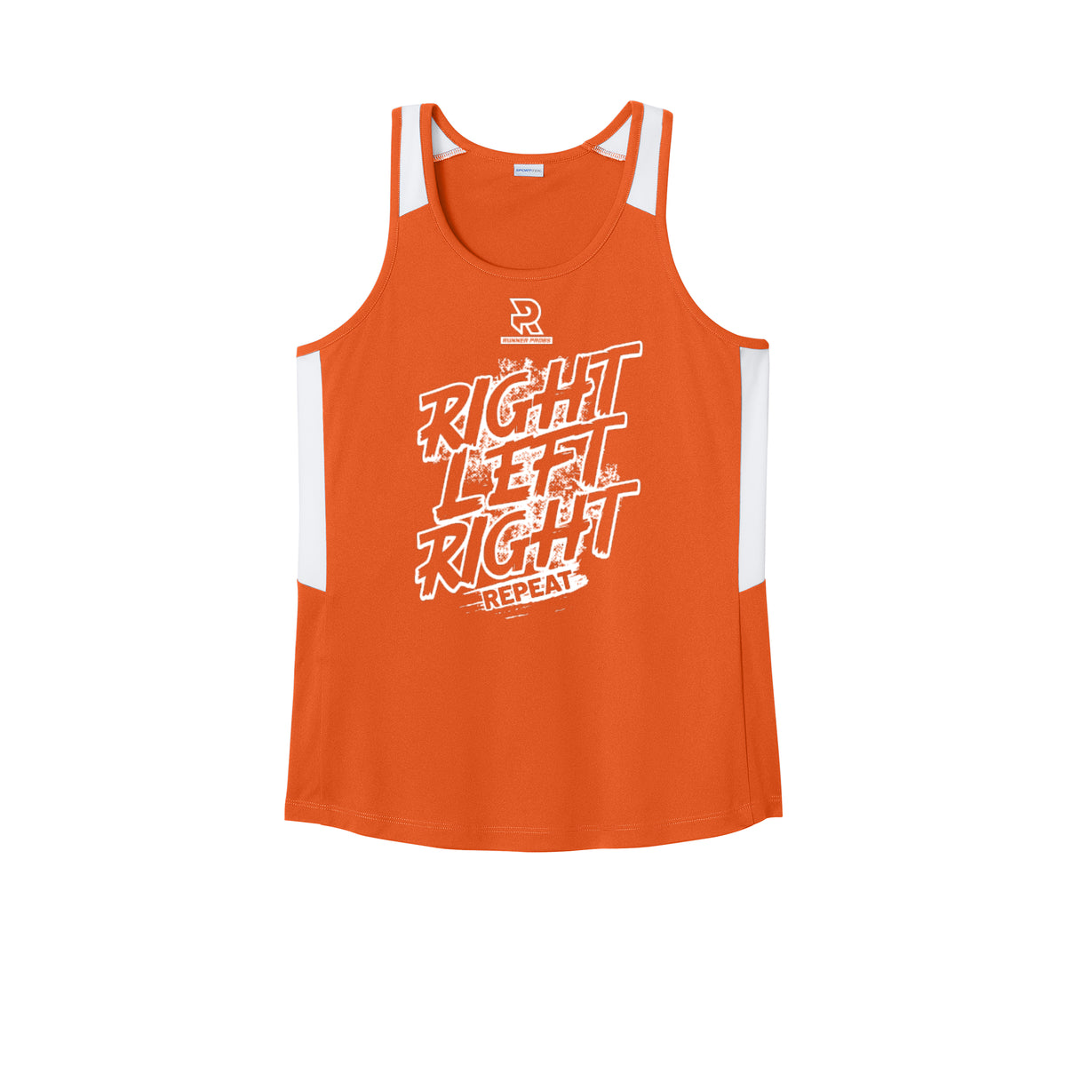 RIGHT LEFT RIGHT (White) - Womens Club Track Tank