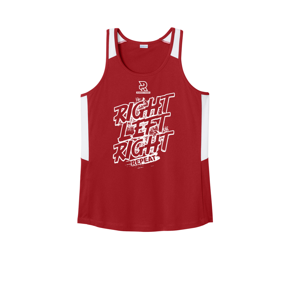 RIGHT LEFT RIGHT (White) - Womens Club Track Tank