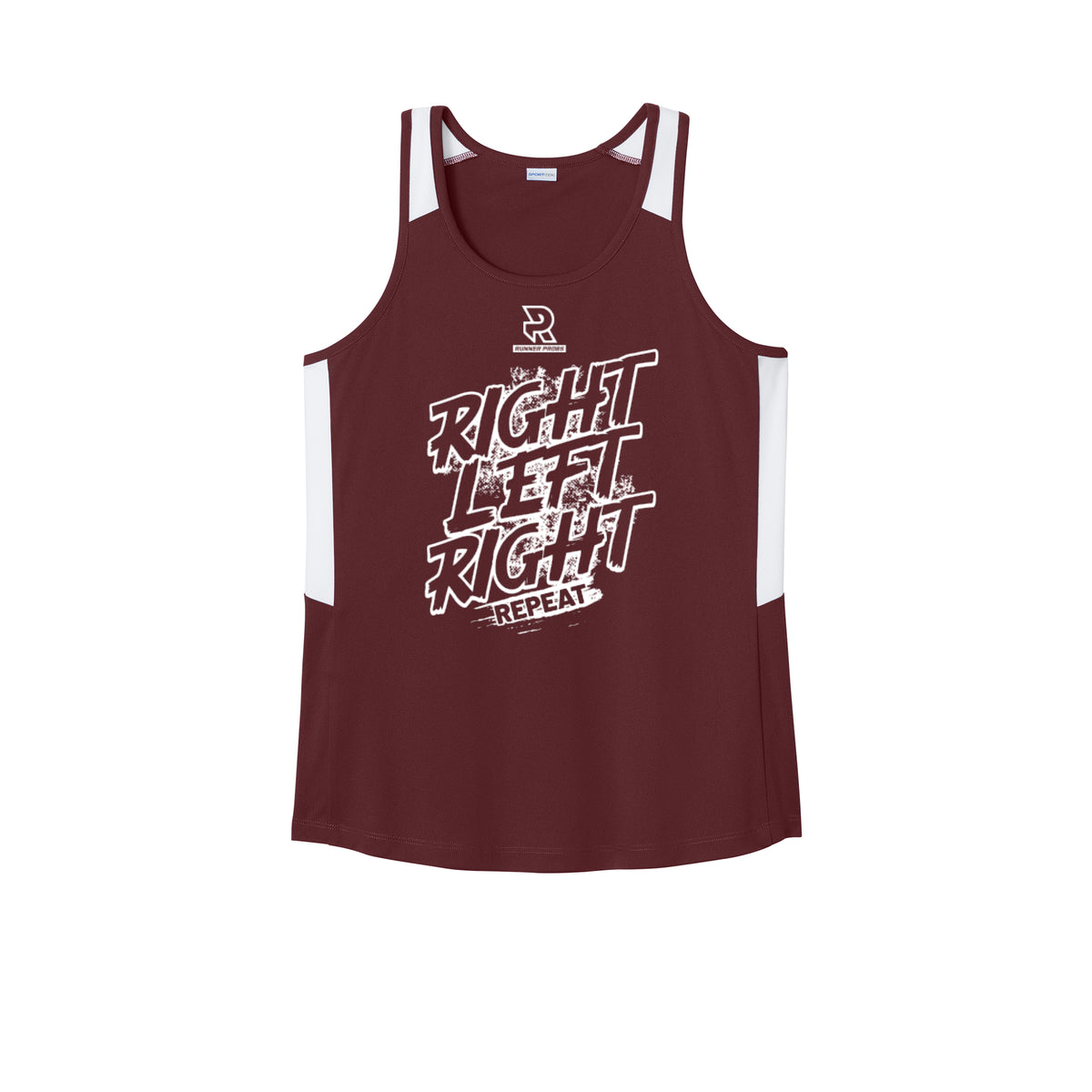 RIGHT LEFT RIGHT (White) - Womens Club Track Tank