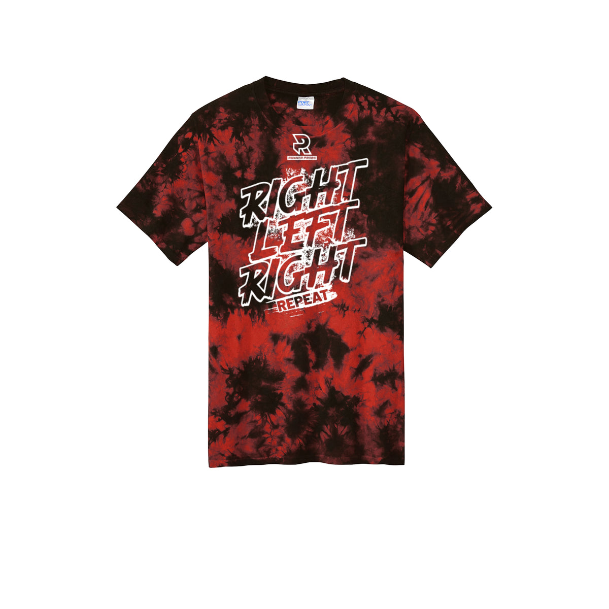 RIGHT LEFT RIGHT (White) - Short Sleeve Tie Dye Cotton Tee