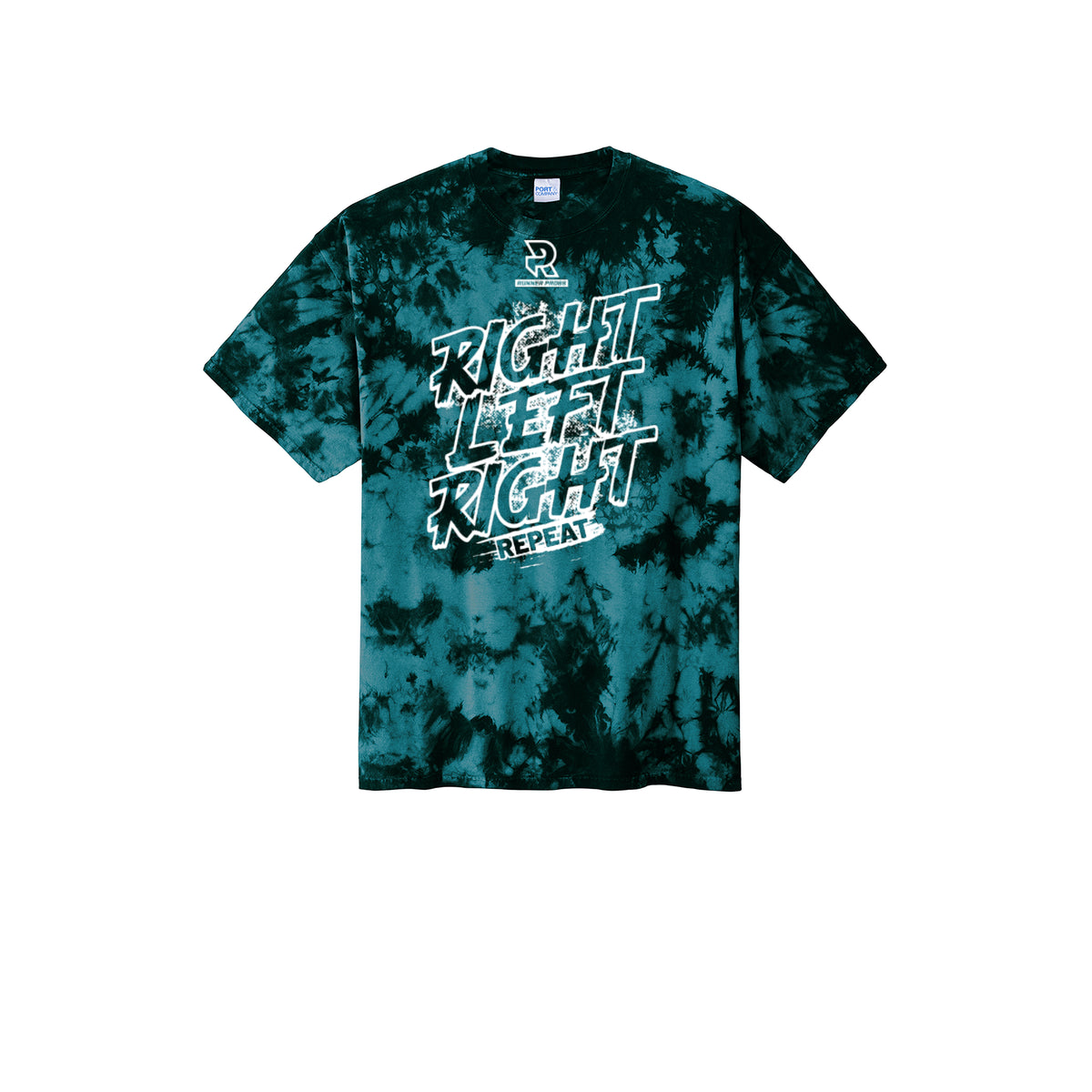 RIGHT LEFT RIGHT (White) - Short Sleeve Tie Dye Cotton Tee
