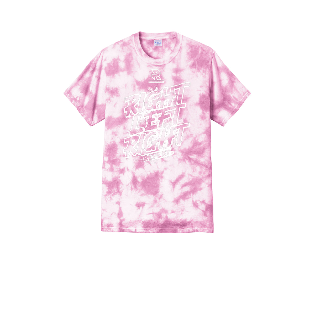 RIGHT LEFT RIGHT (White) - Short Sleeve Tie Dye Cotton Tee