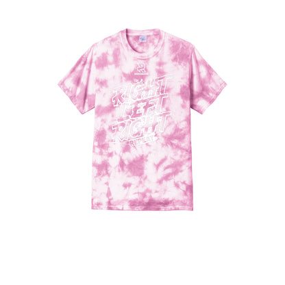 RIGHT LEFT RIGHT (White) - Short Sleeve Tie Dye Cotton Tee