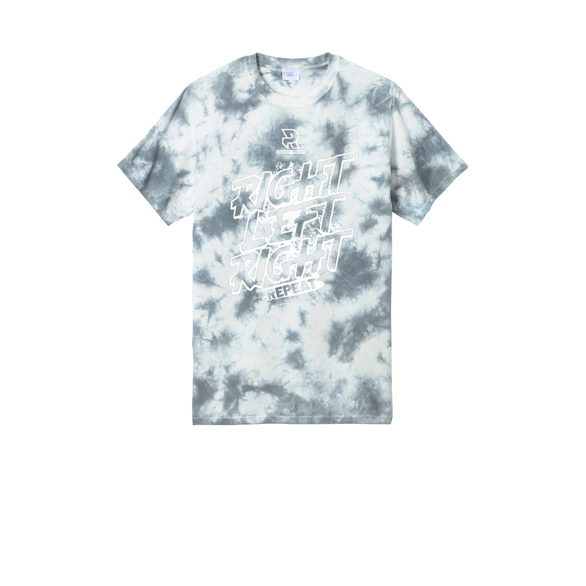 RIGHT LEFT RIGHT (White) - Short Sleeve Tie Dye Cotton Tee