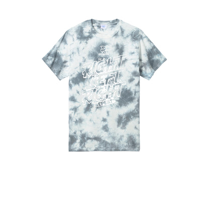 RIGHT LEFT RIGHT (White) - Short Sleeve Tie Dye Cotton Tee