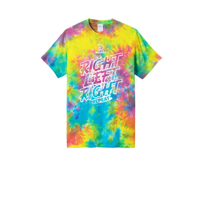 RIGHT LEFT RIGHT (White) - Short Sleeve Tie Dye Cotton Tee
