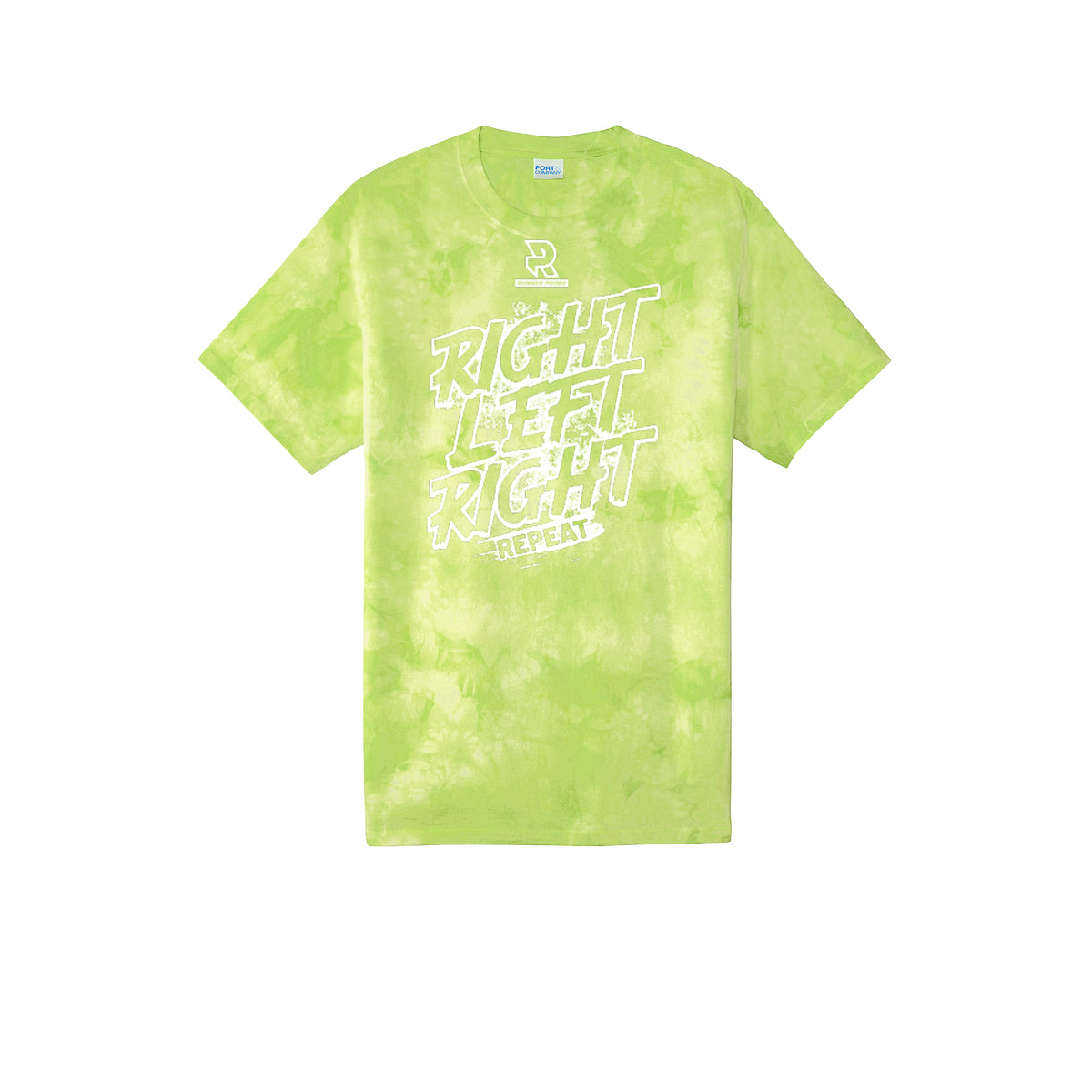RIGHT LEFT RIGHT (White) - Short Sleeve Tie Dye Cotton Tee