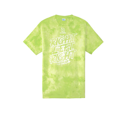 RIGHT LEFT RIGHT (White) - Short Sleeve Tie Dye Cotton Tee