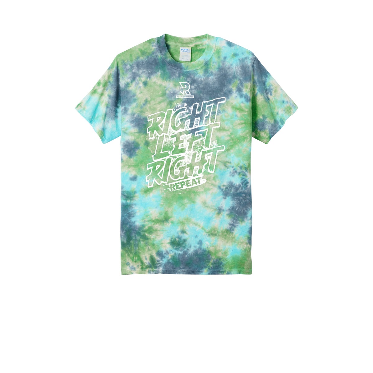 RIGHT LEFT RIGHT (White) - Short Sleeve Tie Dye Cotton Tee
