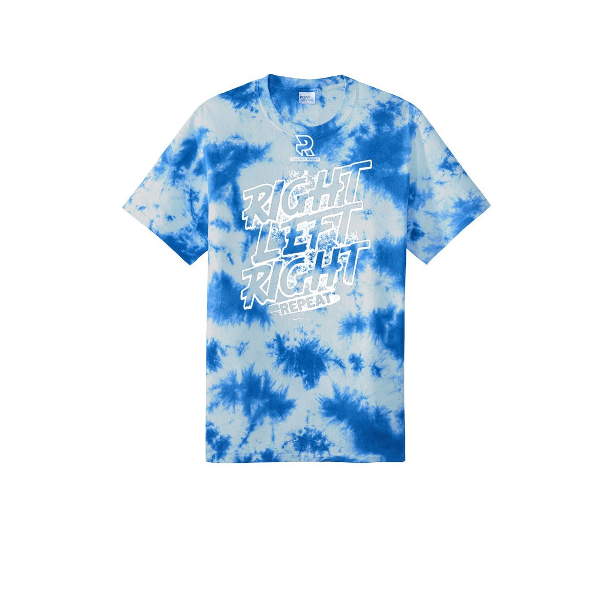 RIGHT LEFT RIGHT (White) - Short Sleeve Tie Dye Cotton Tee