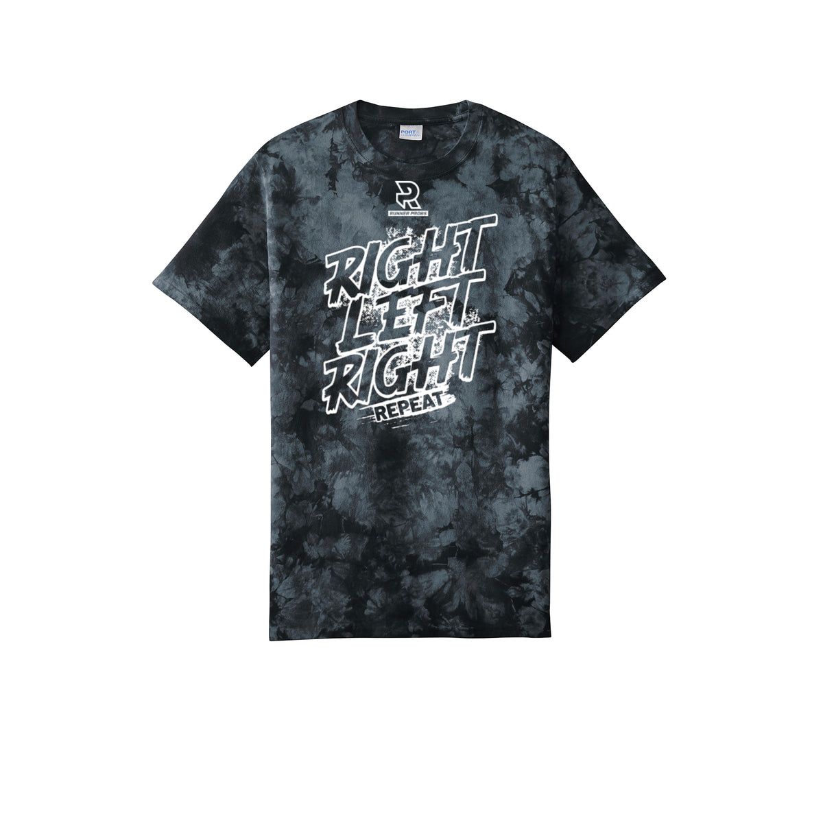 RIGHT LEFT RIGHT (White) - Short Sleeve Tie Dye Cotton Tee
