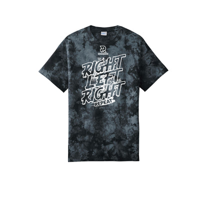 RIGHT LEFT RIGHT (White) - Short Sleeve Tie Dye Cotton Tee