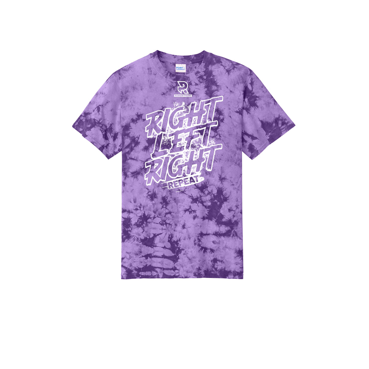 RIGHT LEFT RIGHT (White) - Short Sleeve Tie Dye Cotton Tee