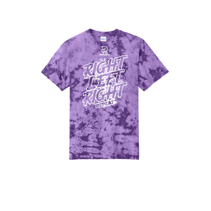 RIGHT LEFT RIGHT (White) - Short Sleeve Tie Dye Cotton Tee
