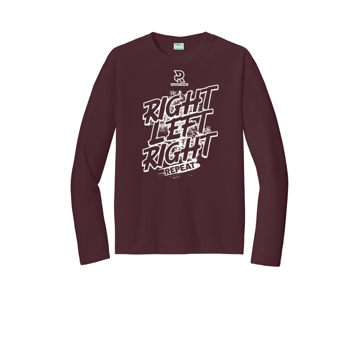 RIGHT LEFT RIGHT (White) - Long Sleeve Performance Tee