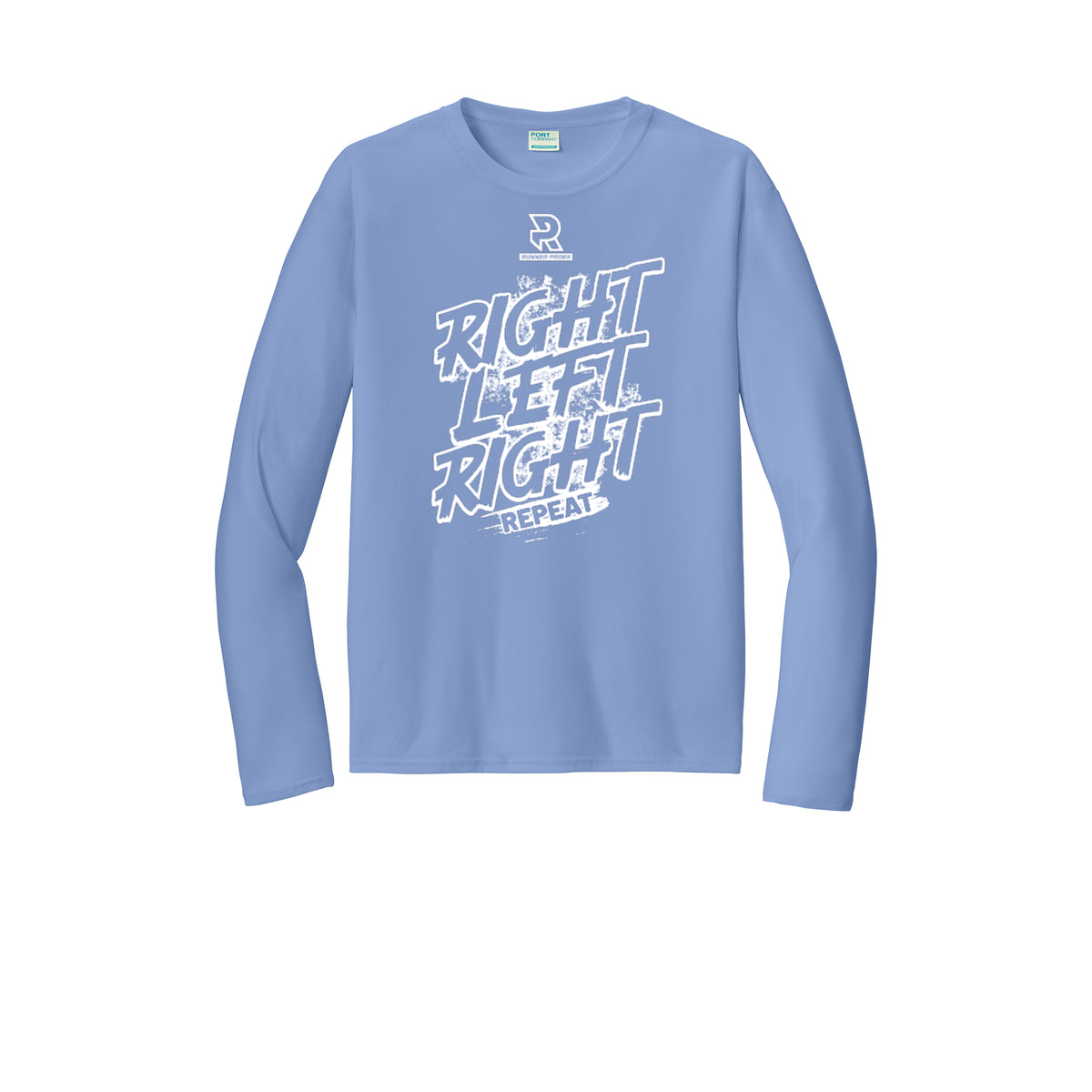 RIGHT LEFT RIGHT (White) - Long Sleeve Performance Tee