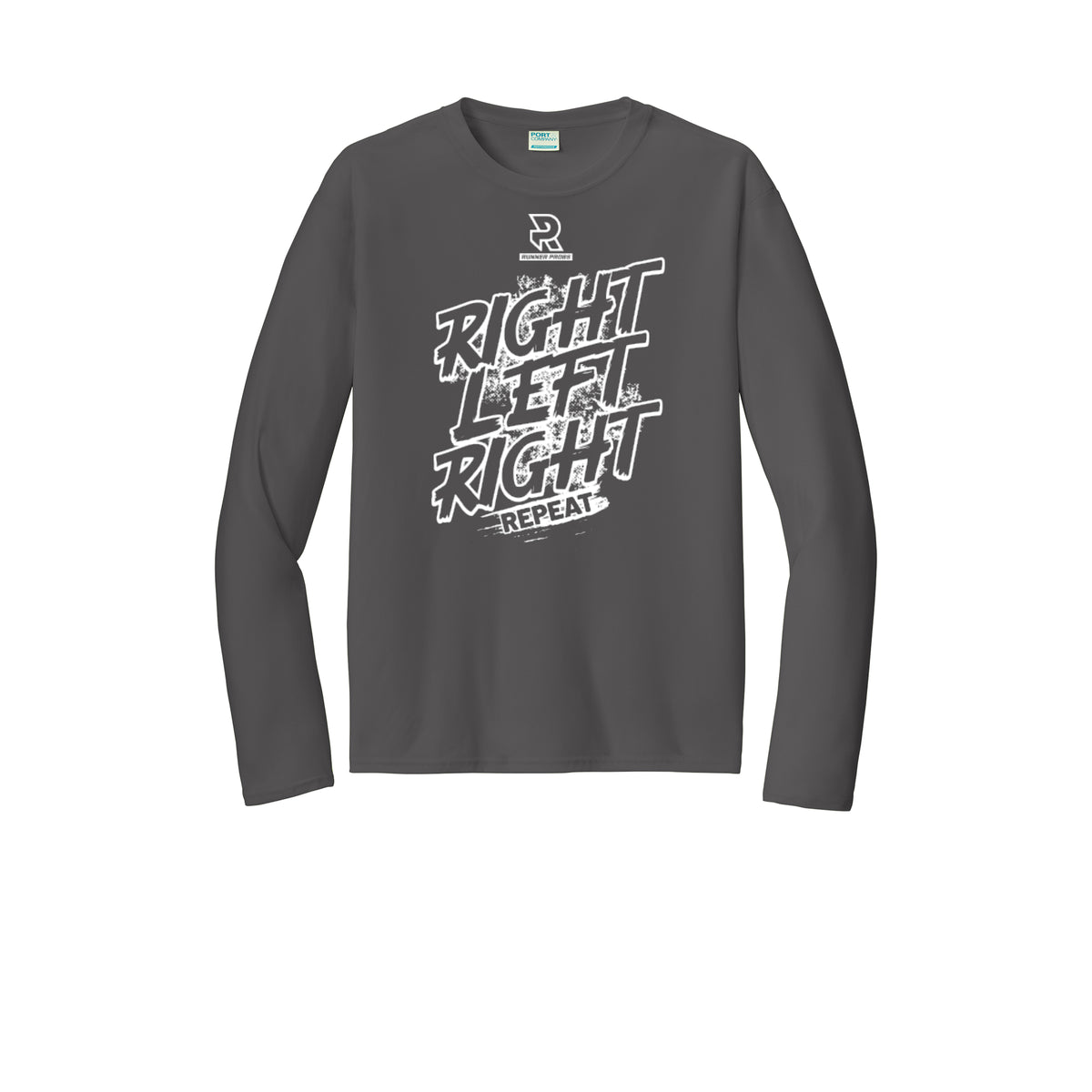 RIGHT LEFT RIGHT (White) - Long Sleeve Performance Tee